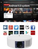 MOCNY PROJEKTOR 4K Funkcja SMART TV BOX ANDROID Wbudowany głośnik JBL Wi-Fi 