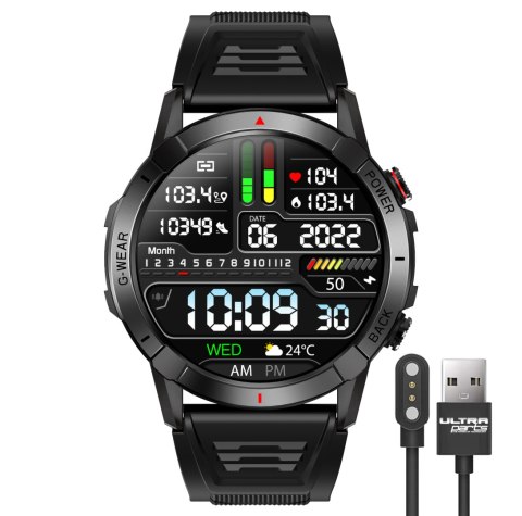 DUŻY SMARTWATCH AMOLED MENU PL WODOODPORNY IP68 TĘTNO CIŚNIENIE TLEN 400mAh 