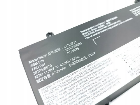Bateria do LENOVO L17L3P71 SB10K97620 01AV478 Thinkpad T480s 20L7 20L8